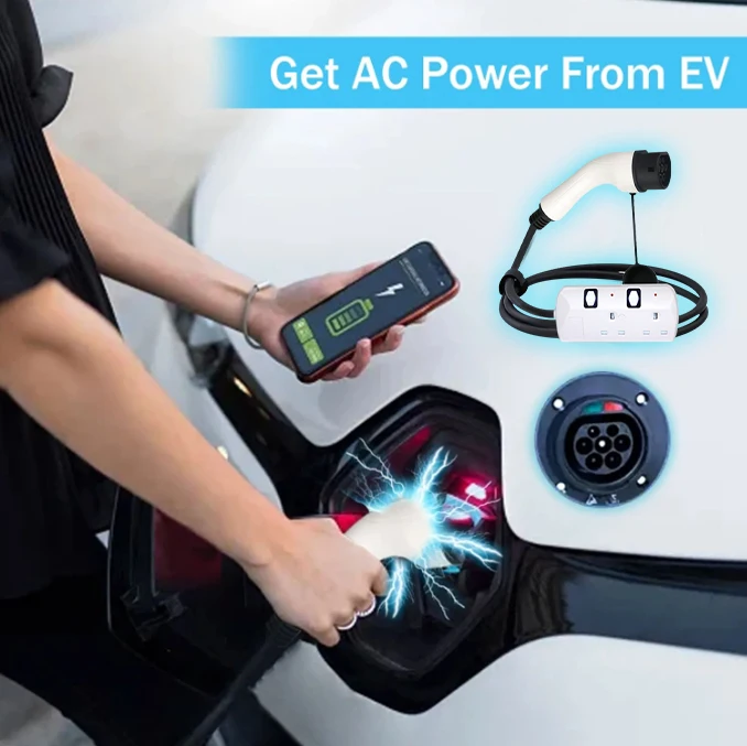 SKYGLE-Adaptador de Cable EV de descarga tipo 2, enchufe de descarga Ev de 3M y 5M para coches eléctricos tipo 2, 110V y 220V, accesorios para