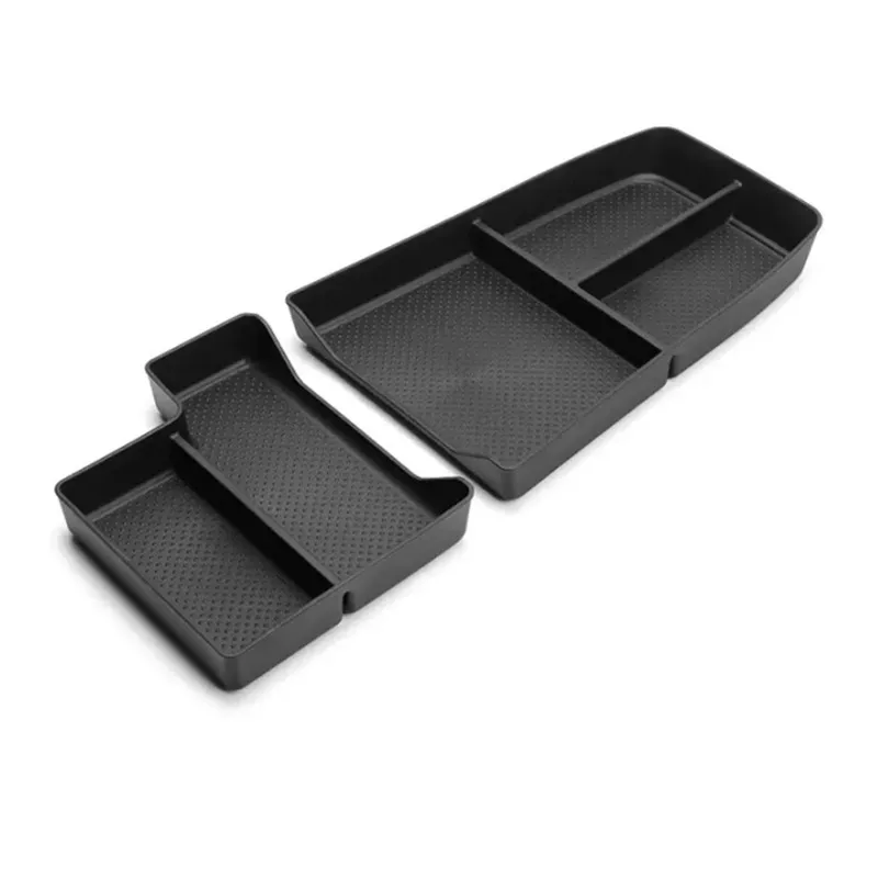 TPE Black Car Central Armrest Lower Layer Box Organizer Storage Tray For BMW X1 IX1 U10 U11 2023 2024 Auto Interior Accessories