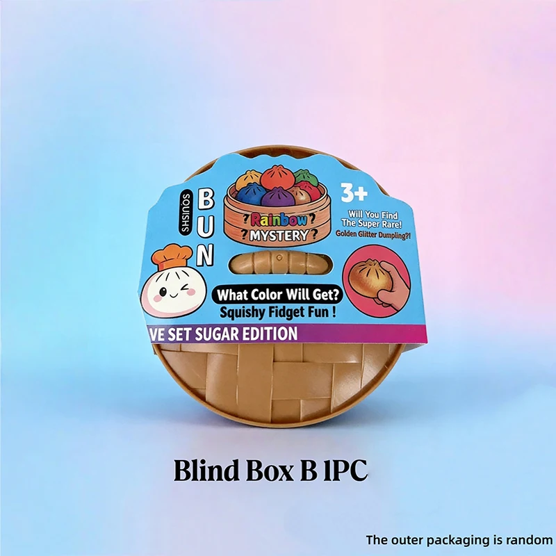 Niedliches Seifenblasen-Brötchen-Quetschset: Weicher Stressabbau-Ball mit Dampfgarer-Etui, Kawaii Dampfbrötchen-Form zur Entspannung