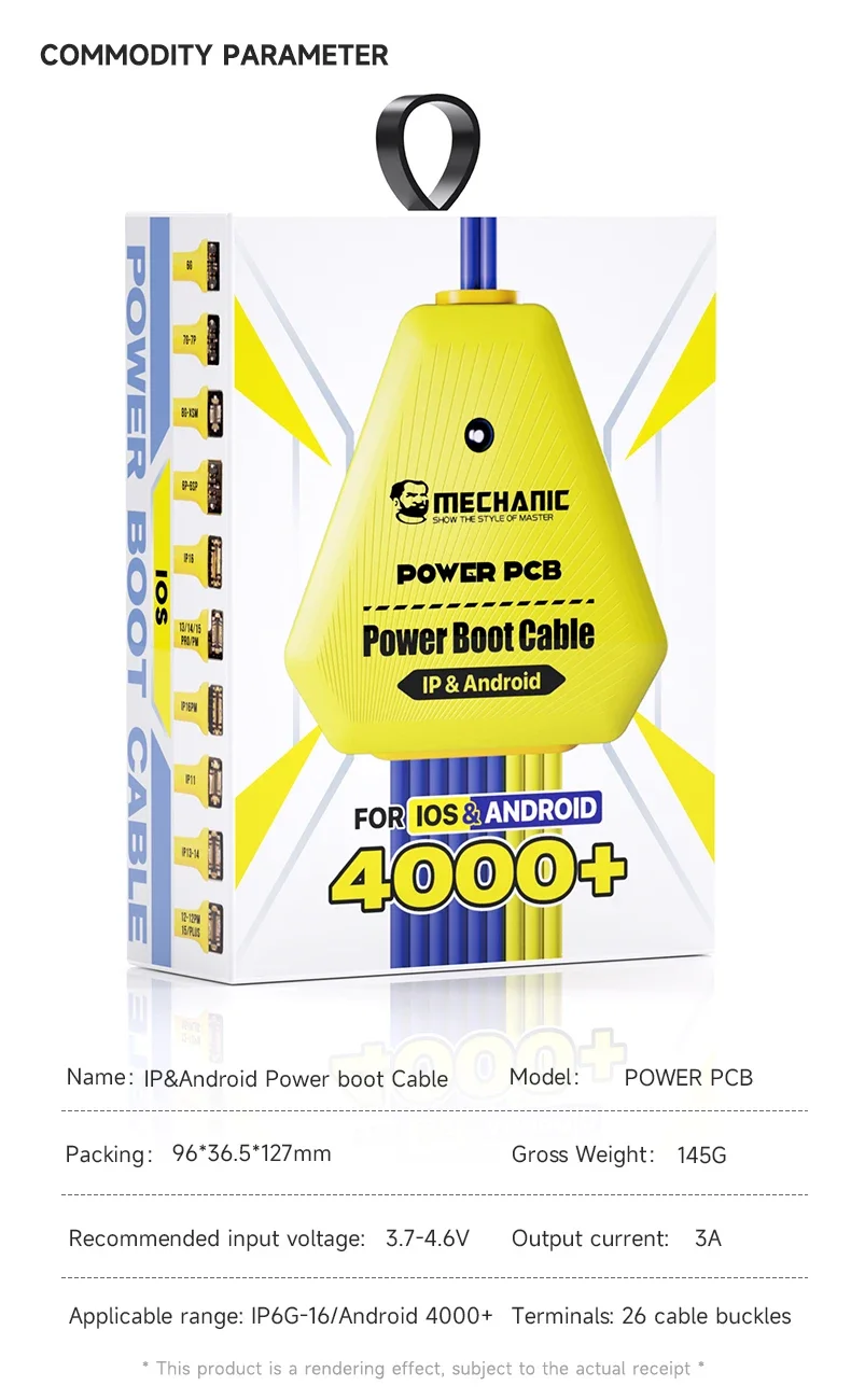 MECHANIC POWER PCB Кабель загрузки питания Поддержка IP 16 16PLUS 16 Pro Max для Android Обнаружение включения Автоматическое распознавание Ремонт