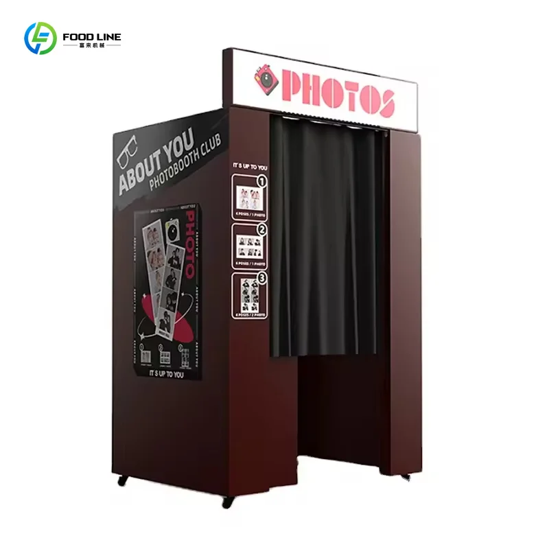 Customized Customizable Retro Self-service Photo Booth Luxury Hardware Shell Touch Screen Multi-payment for Photo Shooting