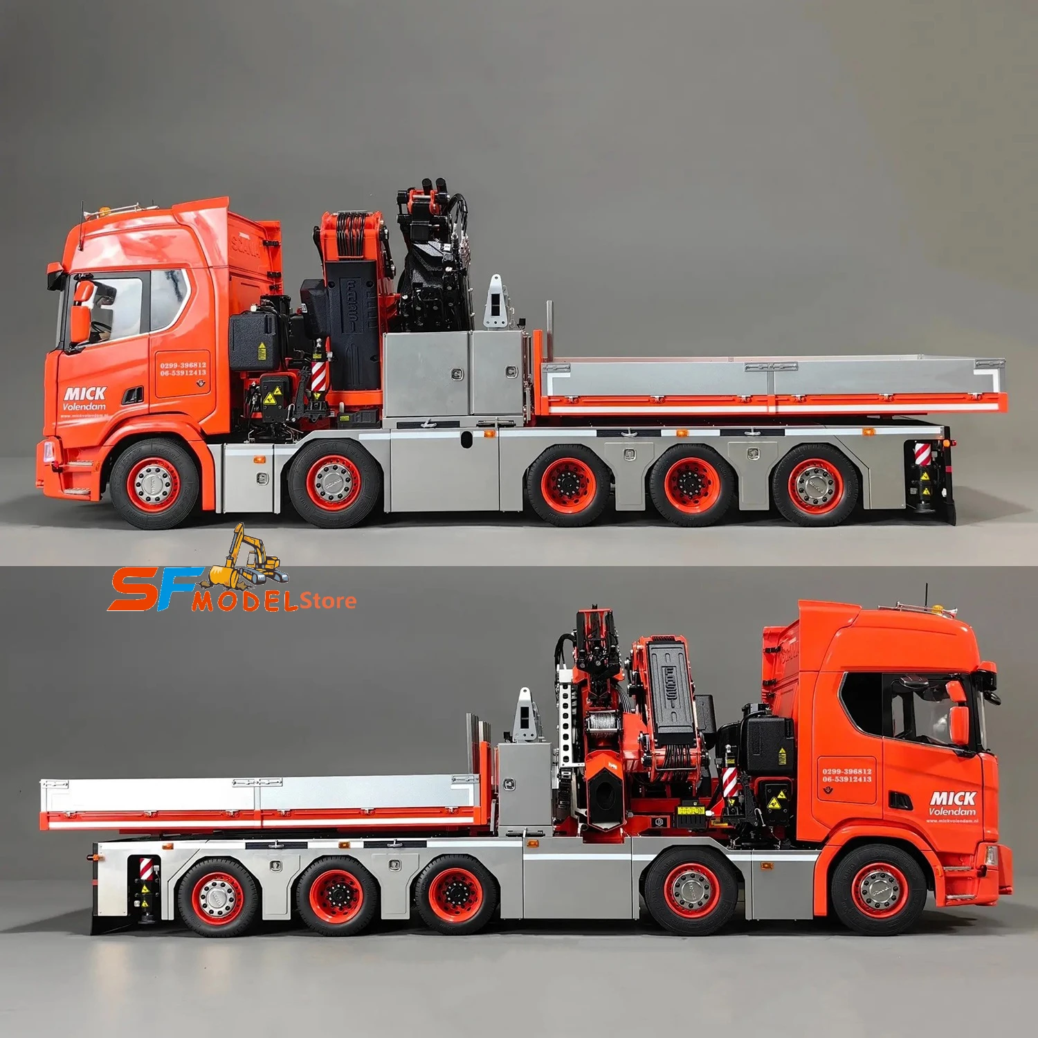 Grúa F1650 10x10 R650 RC camión 1/14, camión grúa hidráulica, modelo de Metal, maquinaria de ingeniería personalizada de alta gama, modelo de coche RC de juguete