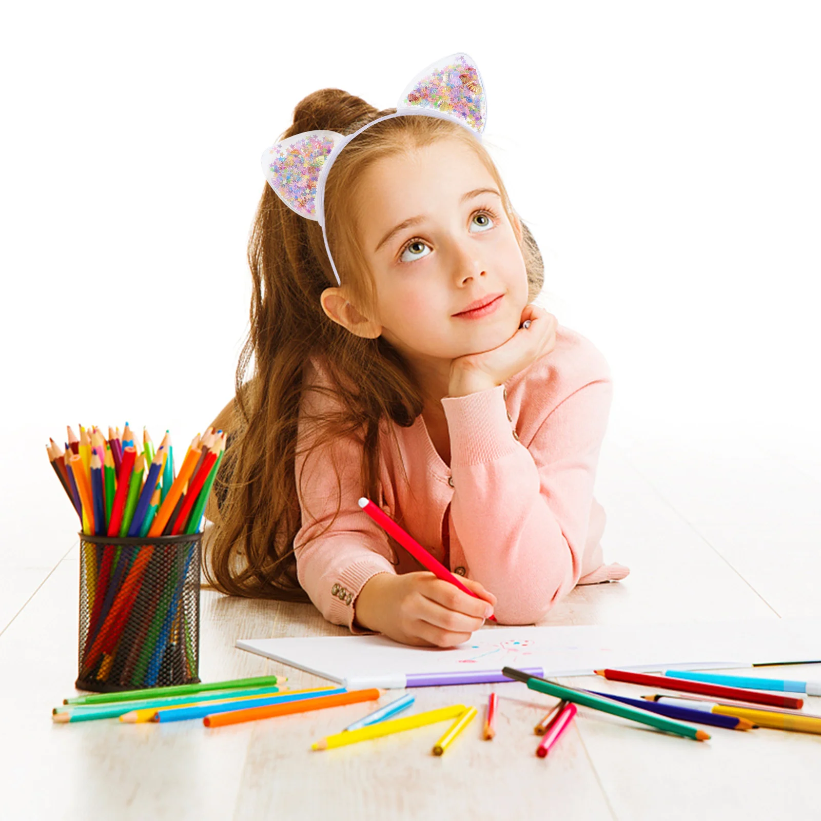 

6 шт., повязка для волос с кошачьими ушками, блестящая повязка на голову, аксессуары для вечеринок, детская мода, зыбучие пески, маскарадная корона, головной убор для волос