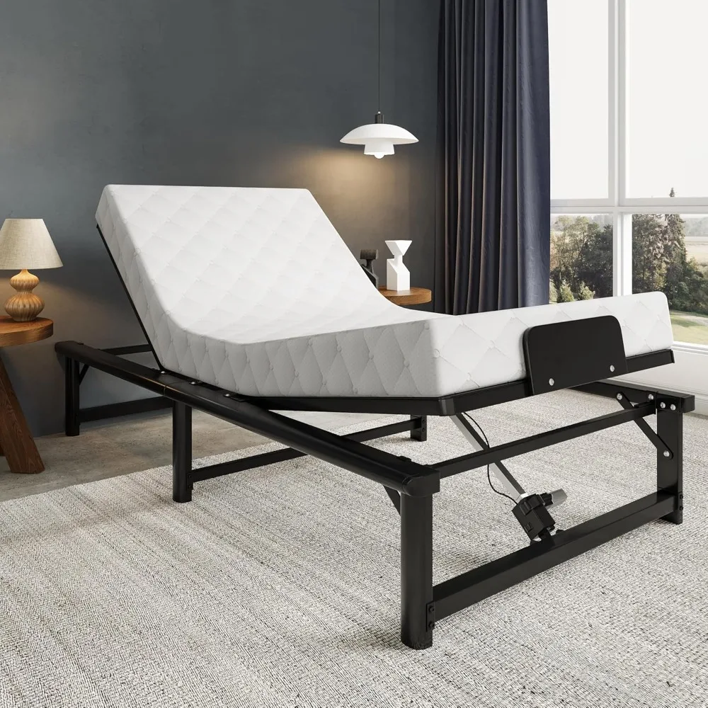 Adjustable Bed Frame with Dual Motor, Electric Bed Frame, Independent Head and Foot Incline, Zero Gravity & Anti-Snore Modes