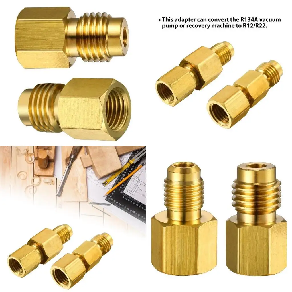 

R9UF R134A Brass Refrigerant Adapter to Fitting Adapter Acme To 1/4Flare