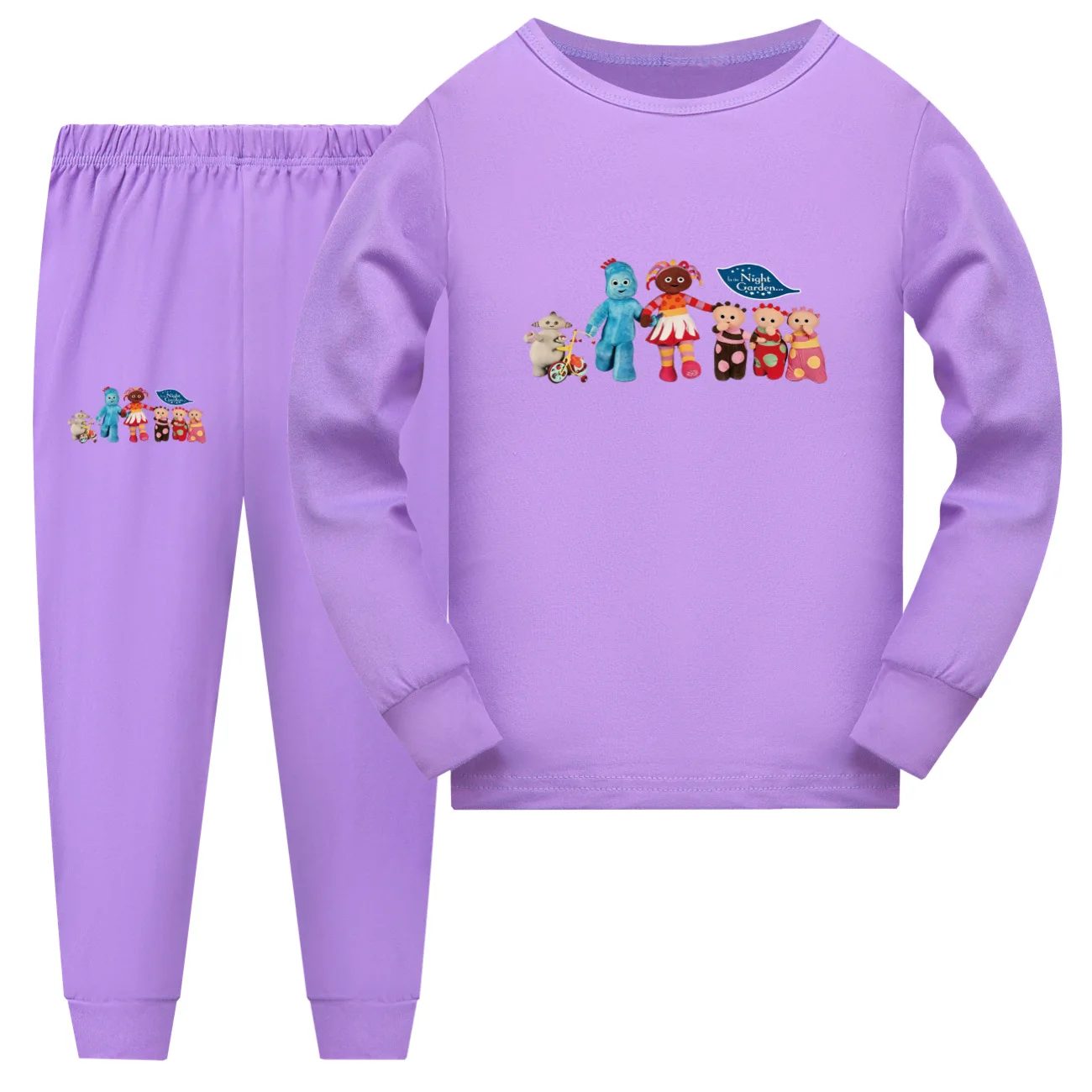 New Cute Early Education in The Night Garden Tombliboos Clothes Kids Long Sleeve Pajamas Set Boys Girls Loose Tops Legging Suits