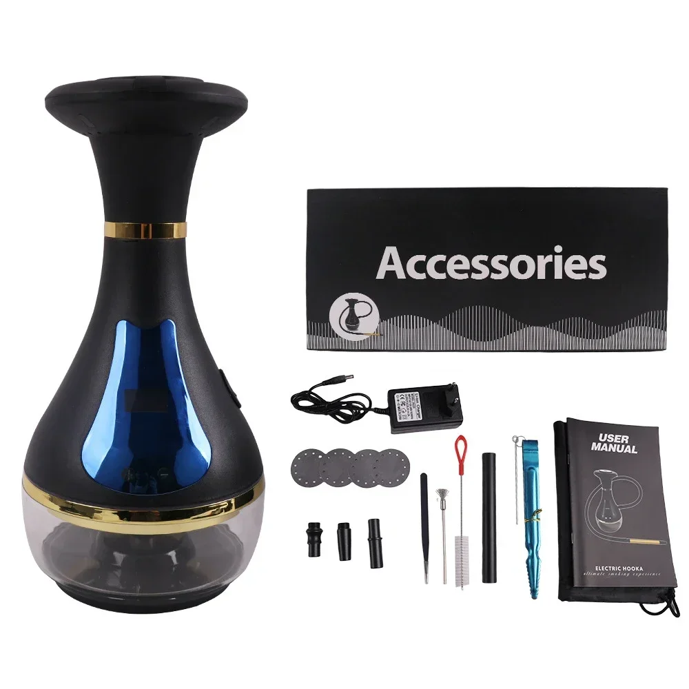 

2026 NEW 2025 Luxury Electric Shisha Hookah Set Electric Portable Chicha Rechargeable Acrylic Electric Hookah Shisha