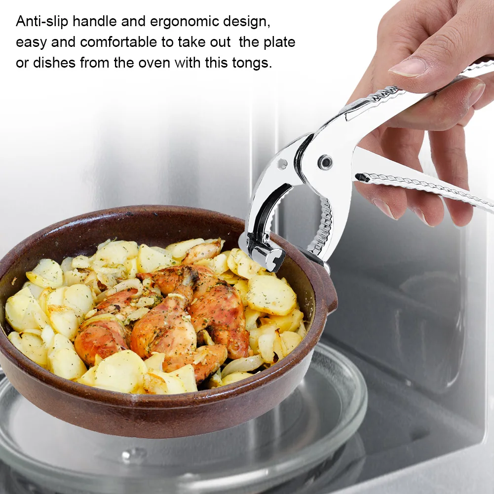 Dish Plate Lifter Retriever Kitchen Tool Non Slip Tongs Restaurants Anti Scalding Hot Bowl Zinc Alloy Pot Clip Pan Gripper