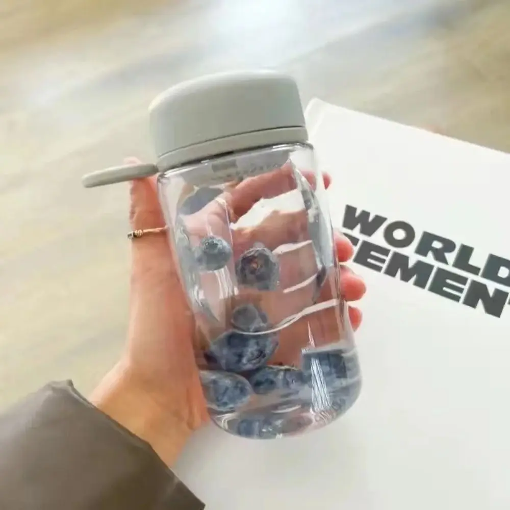 450ml Transparent Plastic Cup Transparent Leakproof Milk Water Bottles Fall Prevention Lifting Rope Drinking Water Bottle