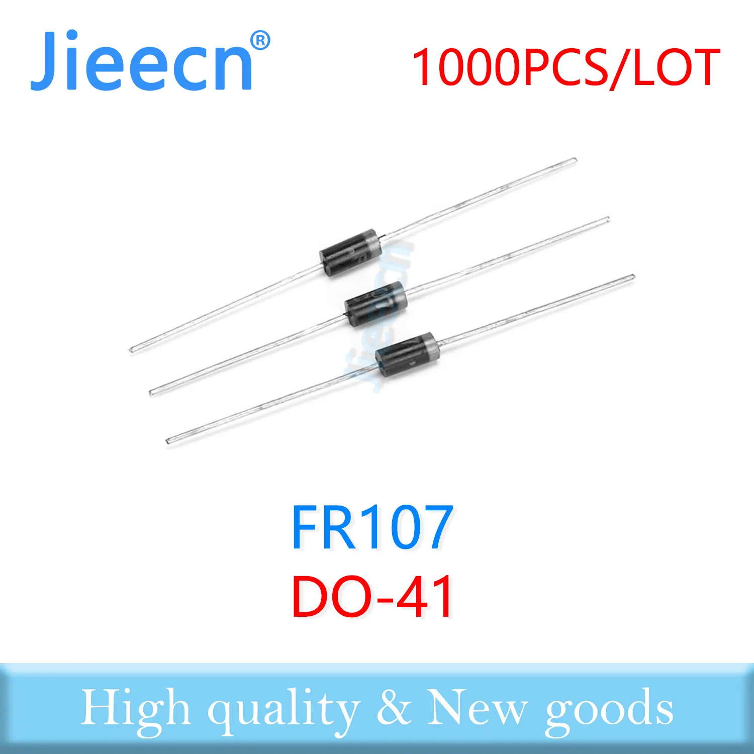 Jieecn 1000PCS FR107 DO-41 1A 1000V 1KV Silicon rectifier Chinese High quality DO41