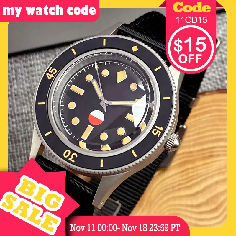 

Tandorio Vintage 50-FATHOMS Watch Diver Mechanical Watch Men S NH35 PT5000 Orange Hand Sandblast Case Dome Sapphire Crystal