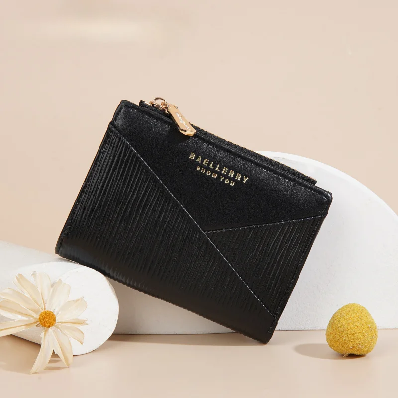 

Полосатый минималистичный кошелек на молнии и кошелек для монет из искусственной кожи для женщин, кошелек для монет с Uckle