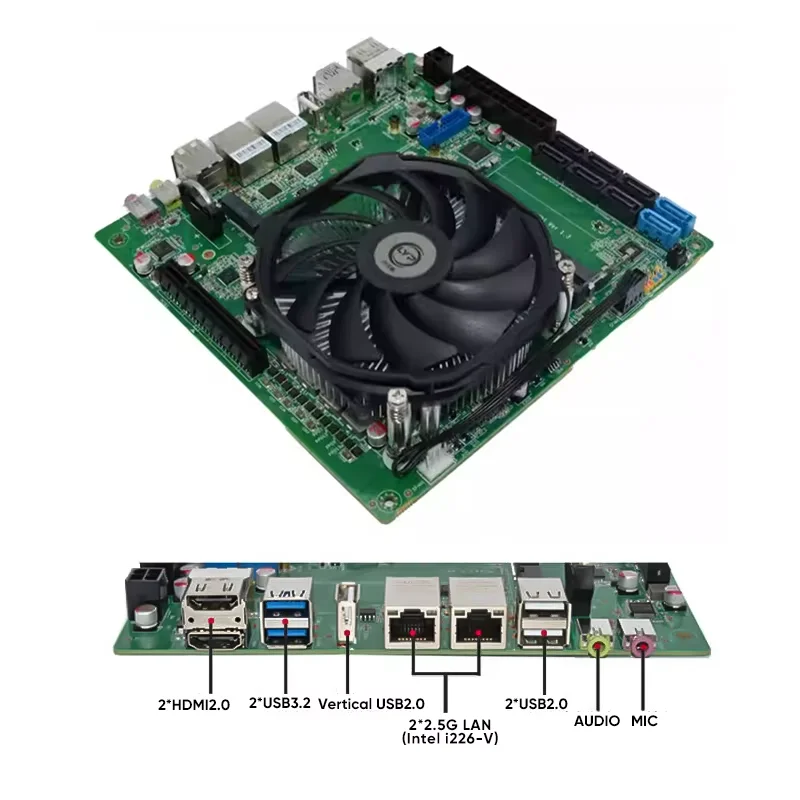 Topton N21 11-Bay ITX NAS Motherboard AMD Ryzen 9 5900HX 7 5825U 5600U 2*DDR4 3*NVMe 8*SATA 2*2.5G LAN Firewall Gaming Mainboard view 4