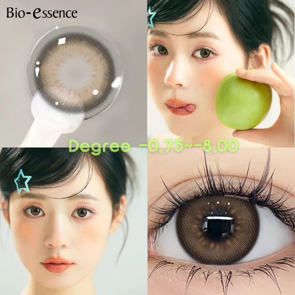 Bio-essence Colorcon Korean Lenses Colored Contact Lenses with Degree Myopia Lenses Brown Lenses Natural Eye Lenses Gray Lense