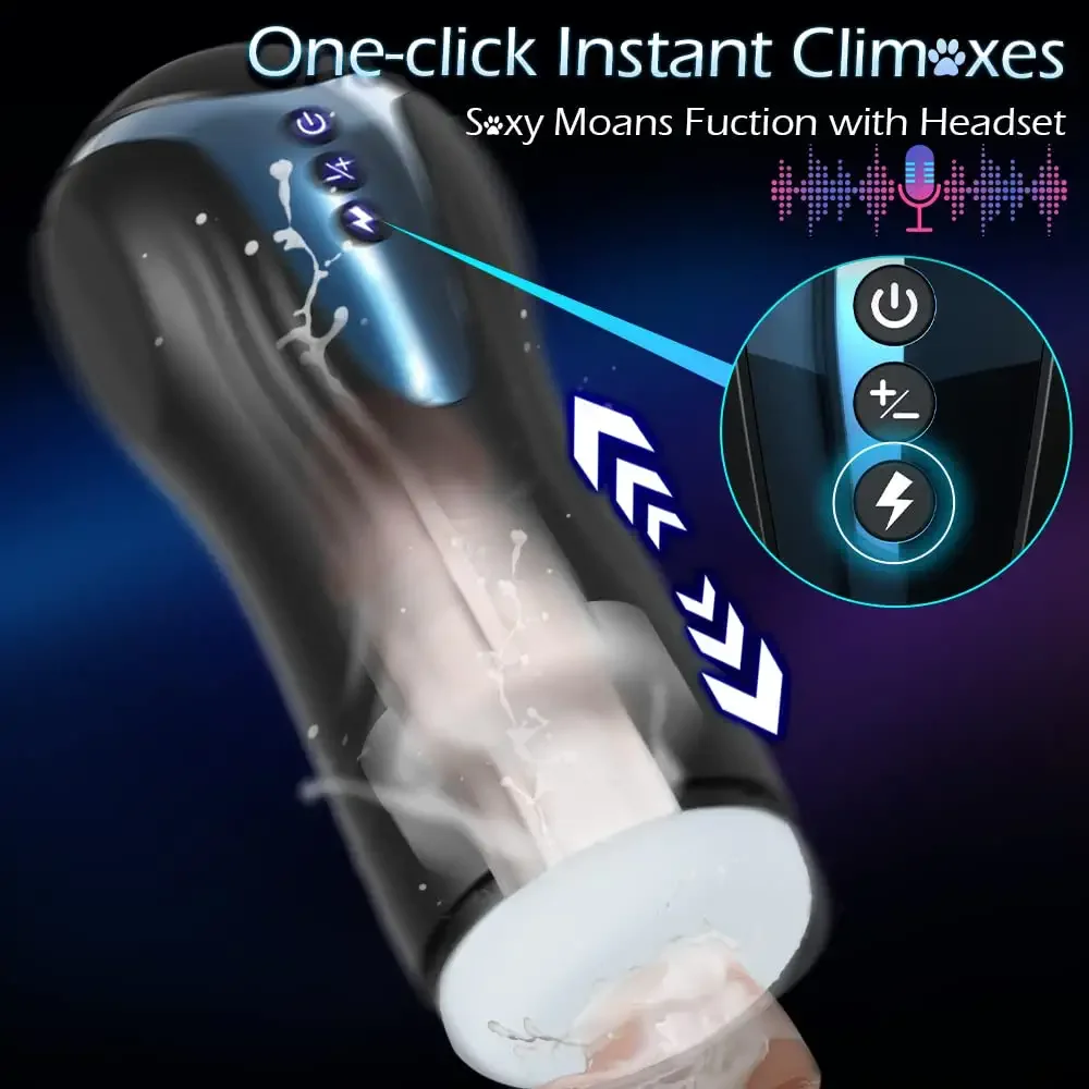 Automatic Thrusting Male Masturbator Sex Toy Pocket Pussy 7 Thrusting & Vibration Modes Telescopic Adult Toys for Men Penis Pump - view 2