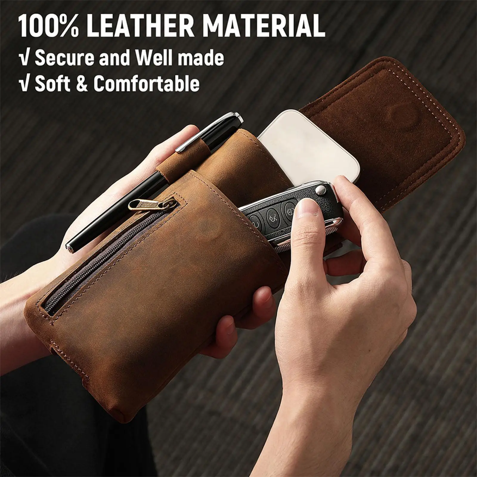 

Cell Phone Holster Phone Pouch Belt Holder Wallet Casual Phone Belt Holder Waist Bag Belt Bag for Running Hiking Outdoor Camping