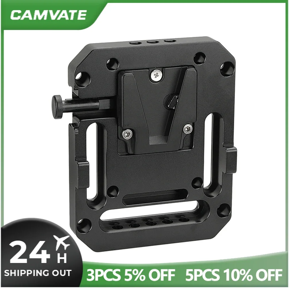 CAMVATE Mini V-Lock Female Quick Release Mount Adapter With VESA Mount & ARRI Locating Pins For DSLR Camera Battery Mounting New