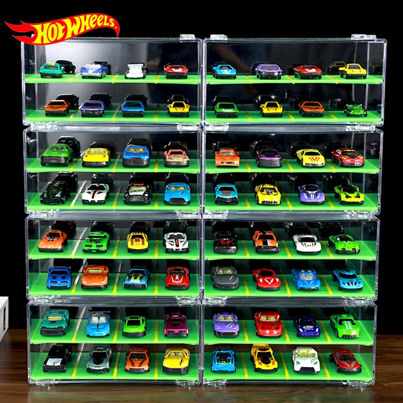 Transparent Parking Lot Waterproof Vehicles Display Box for Hot Wheels 1:64 Car Model Storage Case Accessories Boys Toys Acrylic