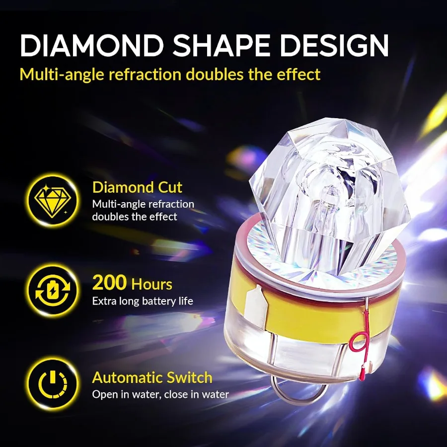 6 قطعة LED الصيد السحر قطرة عميقة أضواء الصيد تحت الماء المتعري أضواء باس Halibut Walleye السحر جاذب #2