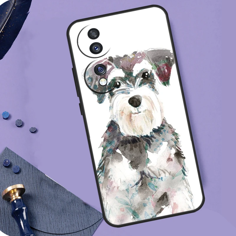 Lovely Dogs Schnauzer Case For Honor X8b X9b X9a X8a X7a X6a X7 X8 X9 Cover For Honor Magic 6 5 Pro 50 70 90 Lite