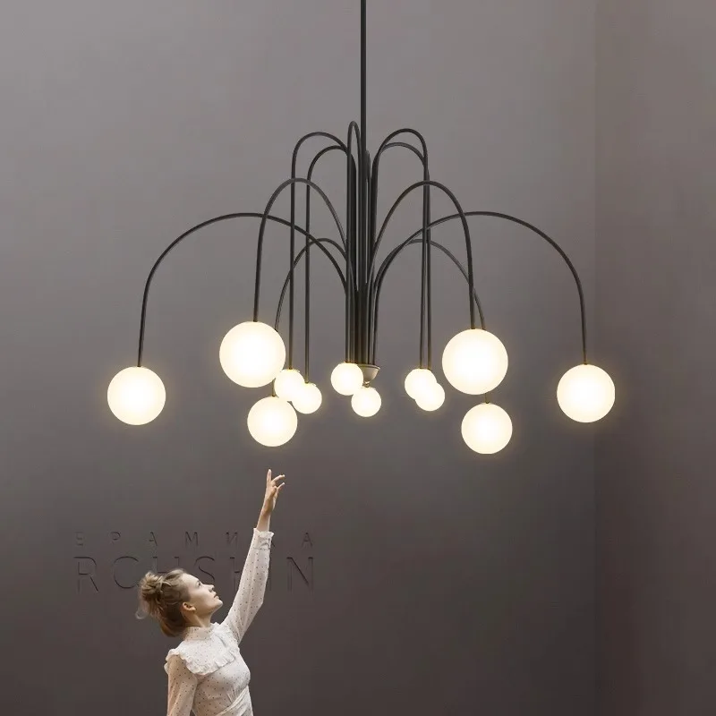 

Offer, Modern Light Luxury Gold/Black/Red GlassPendant Light, Dining Room, Living Room Home CeilingLighting Decoration, D95cm.