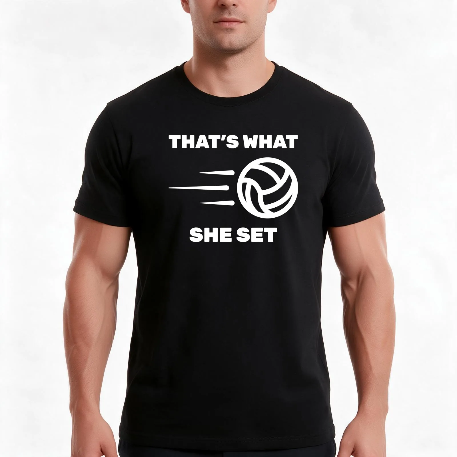 Volleyball Pun That’s What She Set T-Shirt Summer Casual Cotton Tee Oversized Streetwear Tops Vintage Graphic Print