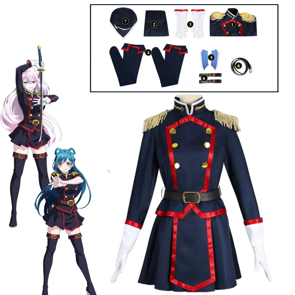 

New Chained Soldier Uzen Kyoka Cosplay Anime Uzen Kyouka Cosplay Costume Halloween Uniform Dress Anti-Demon Corps 7th Unit Chief