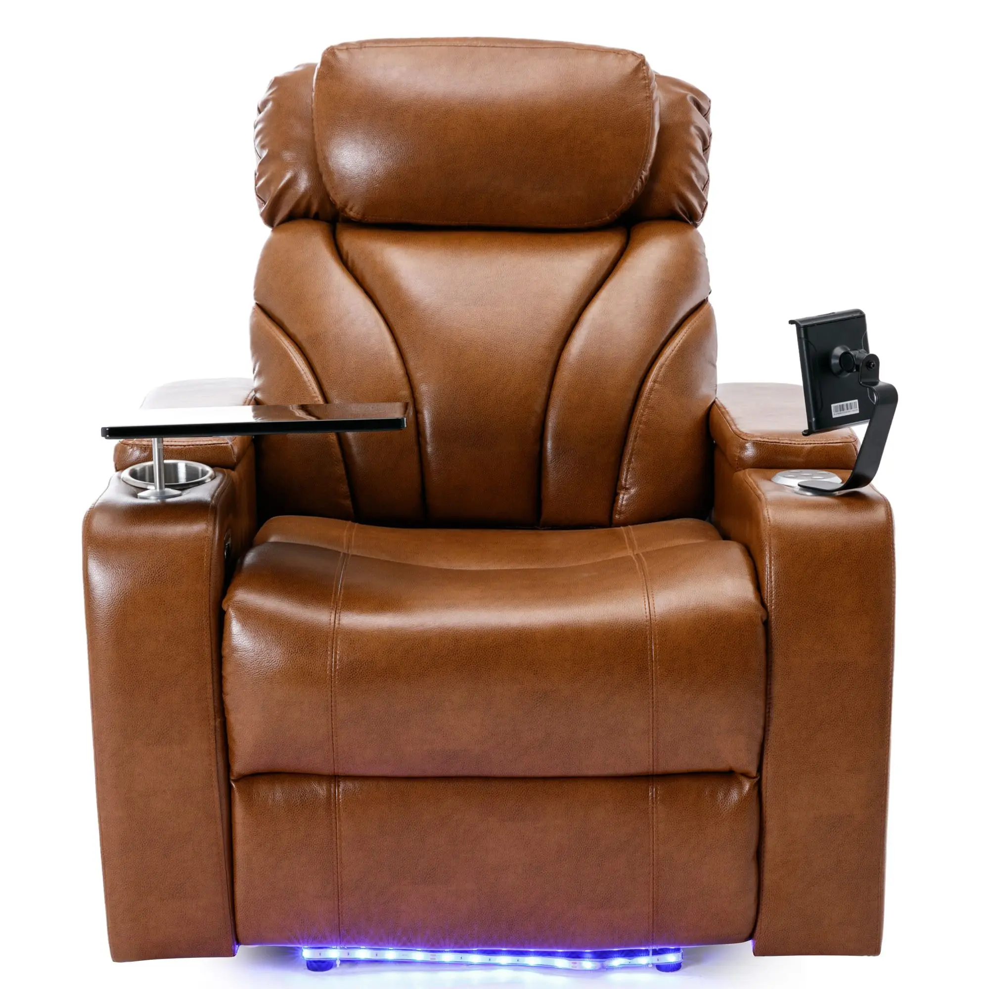 Power Motion Recliner with USB Charging Port and Hidden Arm Storage, Home Theater Seating with Convenient Cup Holder Design