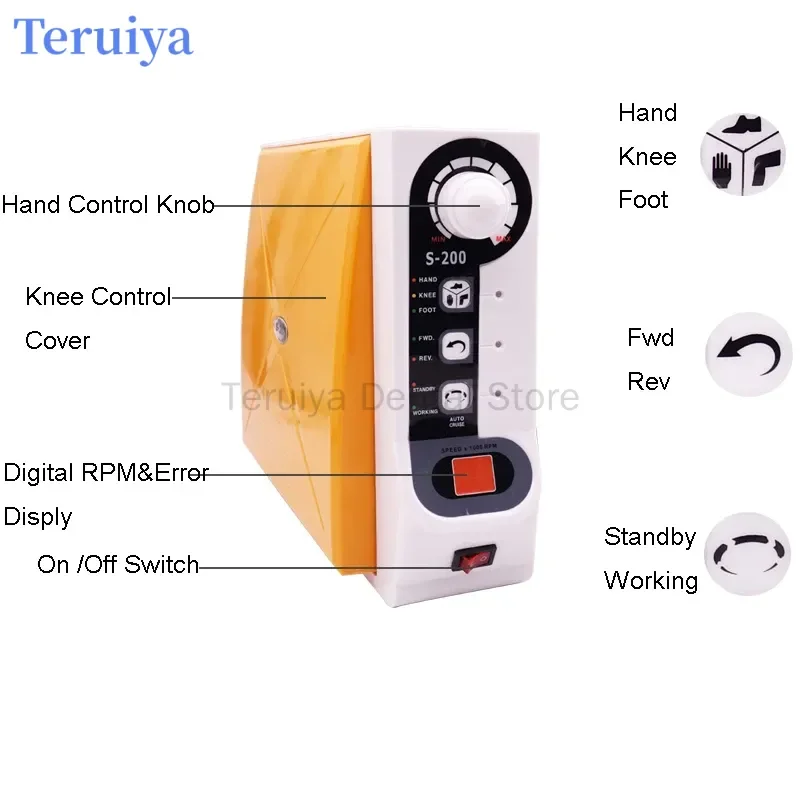 S200 60000RPM Dental Brushless Micromotor - High Speed Lab Handpiece Control Orange