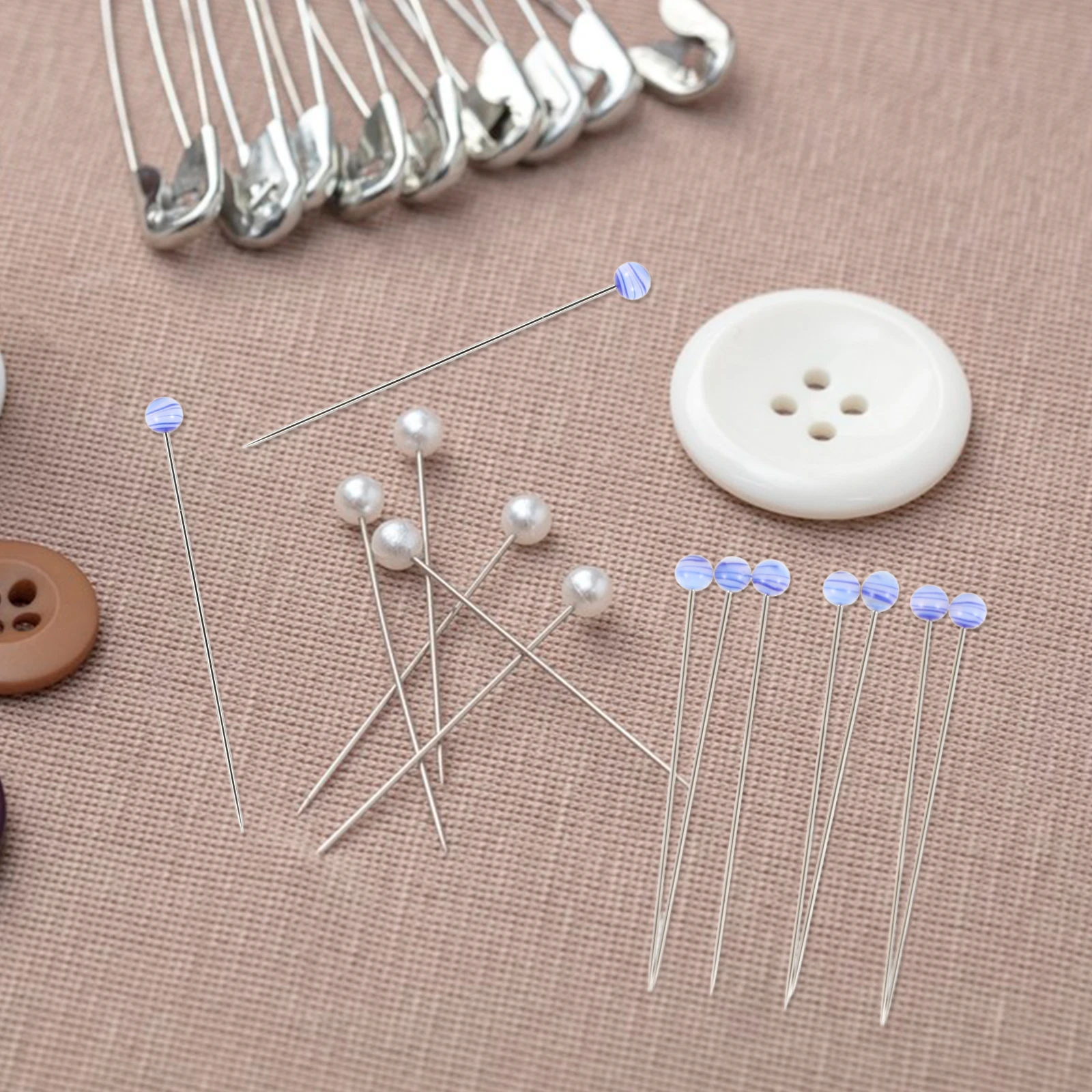 

200 Pcs Cutting Positioning Pin Long Glass Head Ball Straight Pins for Sewing Dressmaking Corsage Craft Tools Storage Box