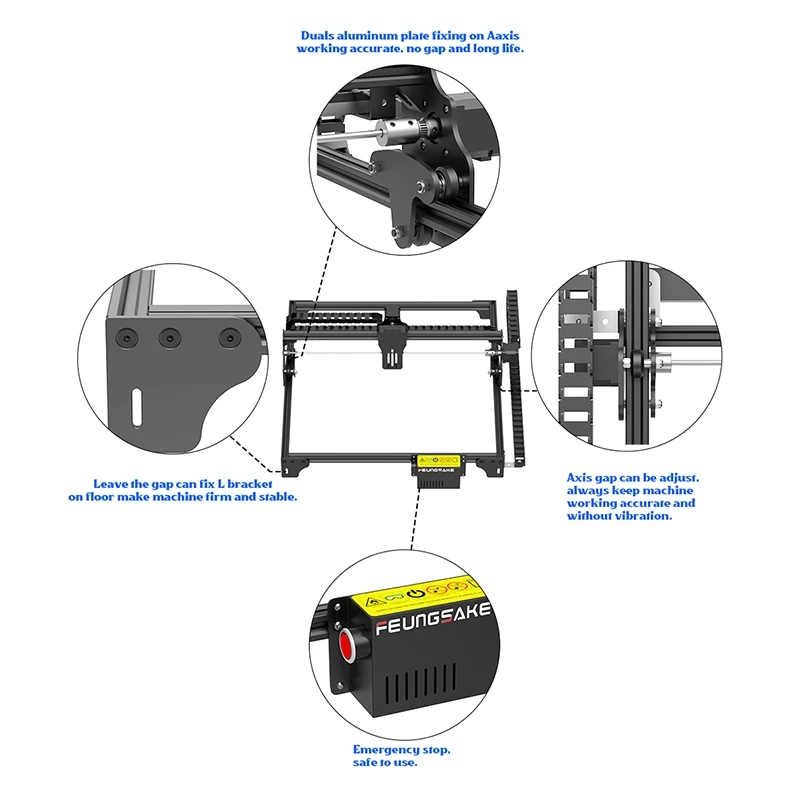 Laser Engraver Frame Only Grbl Controller Laser Cutting Machine For Wood  Printer Cutter Working Area 350*350Mm