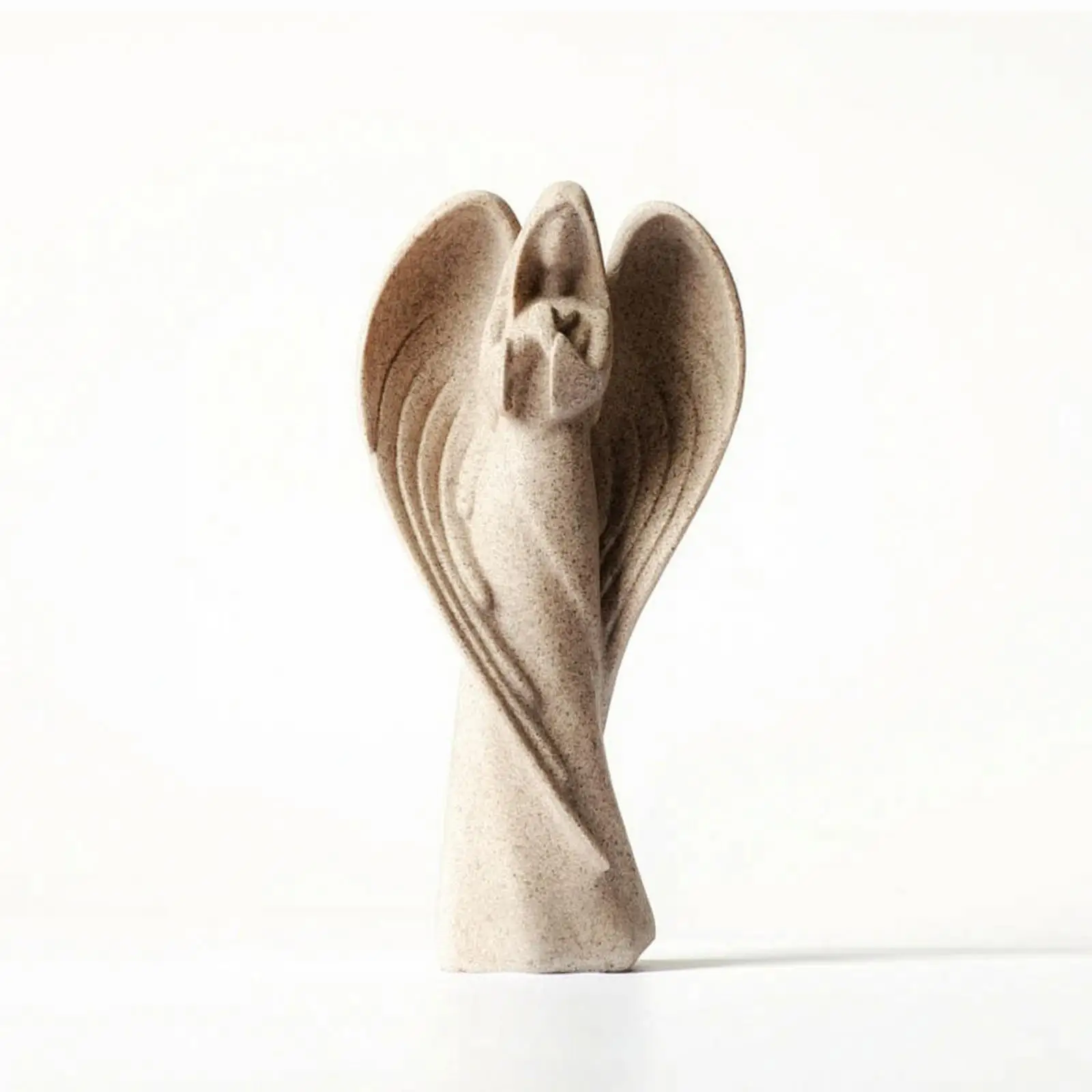 Angel Figurine Indoor Angel Statue Tranquil-Influenced Sculpture with Feathered