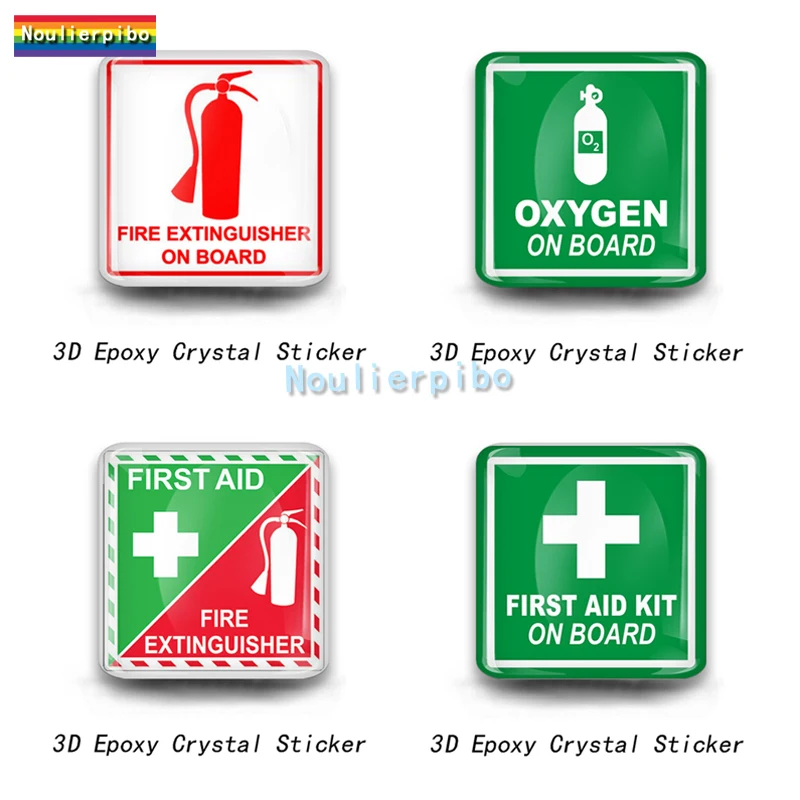 

3D Epoxy Sticker Silicone Die Cut Dome First Aid Fire Extinguisher Decal Vinyl Stereo Decal for Laptop Car Motorcycle Helmet