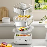 ZHENMI 220V 1500W Stainless Steel Electric Stewing Pot 304 Stainless Steel Steaming Is Healthier Steamer Cooker
