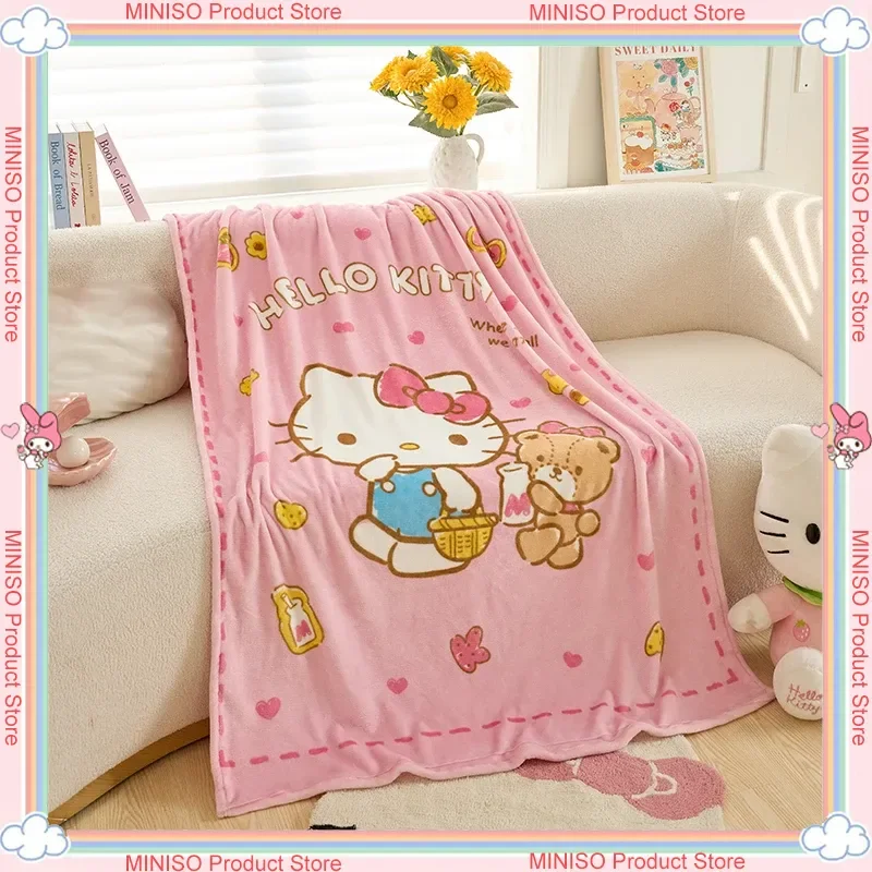 

Sanrio Hello Kitty, одеяло для дивана-кровати, очень большое очаровательное мягкое фланелевое одеяло с котенком, плюшевое одеяло для кровати, подарок на Хэллоуин для новорожденных