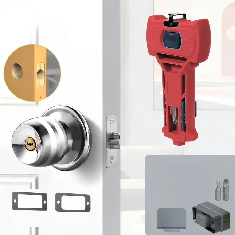 Adjustable Door Lock Mortise Template Jig Metal Latch Recess Chisel Tool Woodworking Installation Accessory Hardware Guide