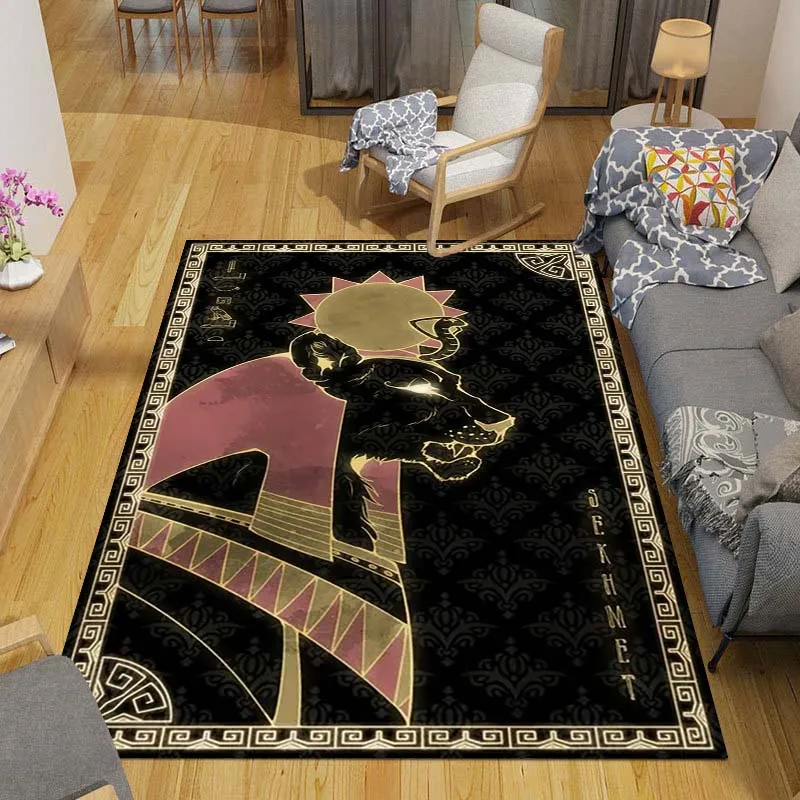 

My Egyptian God Themed Ancient Goddesses Area Rug Carpet Living Room Home Decor Sofa Rug Anti Slip Chair Cushion Lounge Mat