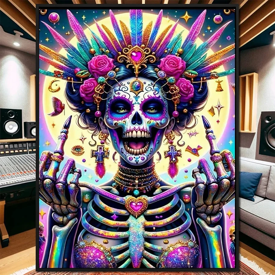 

Новый набор для алмазной вышивки 5D DIY: Современная креативная картина «Женщина-скелет» для алмазной вышивки крестом, мозаика