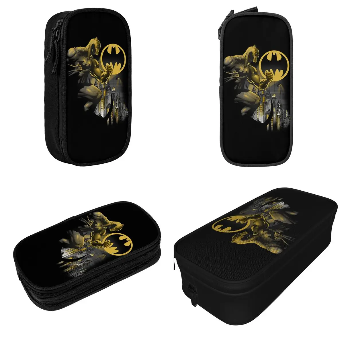 Imagem -02 - Bated Man Bat Signal Pencil Case Caixa de Caneta para Menina e Menino Bolsa de Armazenamento Grande Papelaria para Escritório Presentes