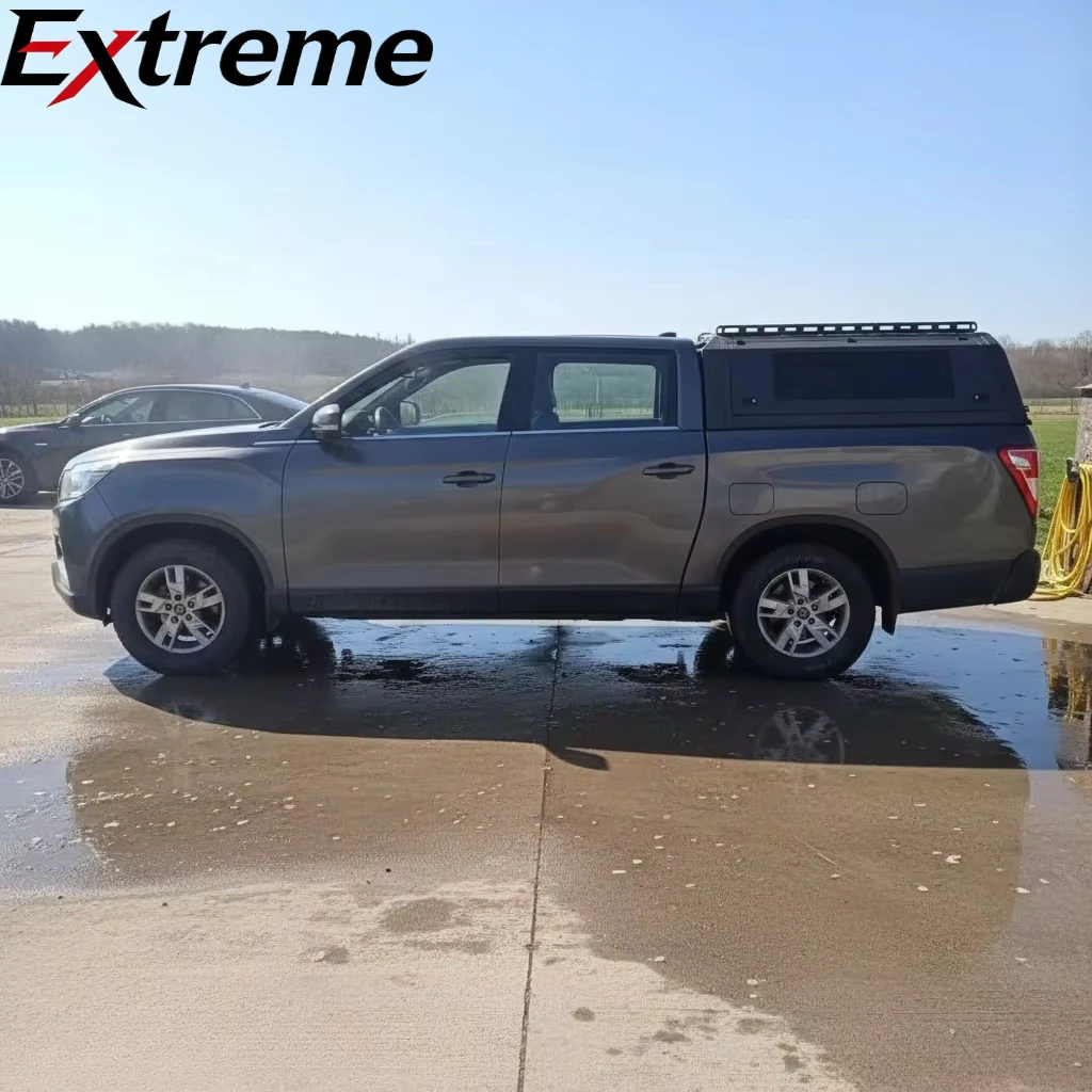 

Heavy Duty Aluminum Alloy Manganese Truck Camper Hardtop Canopy With Sliding Glass Window for 2024 Ssangyong Musso Grand Ram
