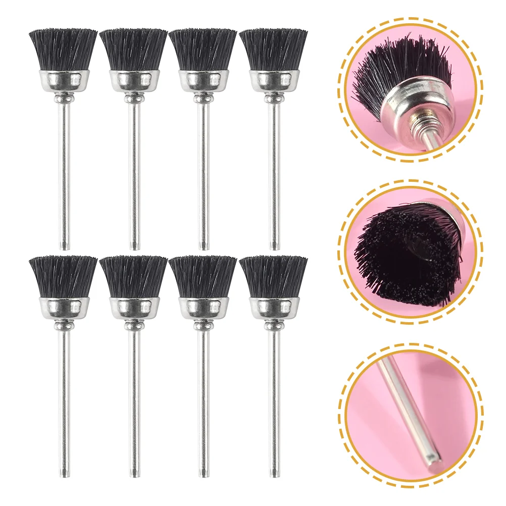 8 Pcs Cleaning Brush Grinding Head Manicure Accessories Nail Drill Bits for Black Tool Accessory