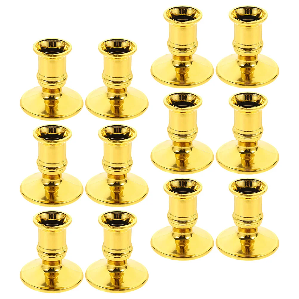 

12 Pcs Dining Table Candlestick Wedding Decorations Party Supplies Plastic Electronic Candleholder