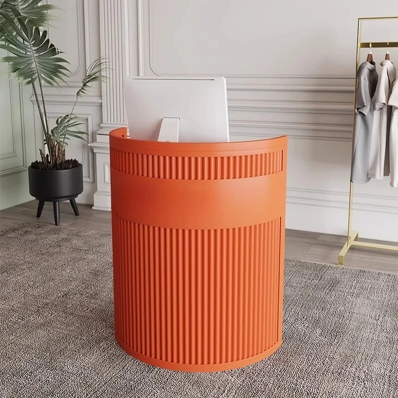 

Cash Counter Home Simple Reception Desk Curved Small Front Reception Bar Guide Consultation Aesthetic Clothing Welcome Guests