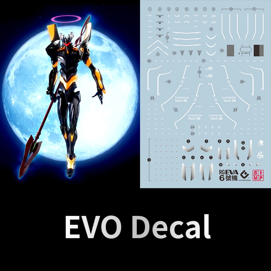 EVO Sticker RGEVA06 for EVA Mark 06 Anime Figures Toys Assembly Model Building Tools Hobby Collection DIY Decal