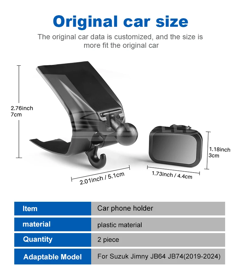 Auto-Handyhalterung für Suzuki Jimny JB64 JB74 2019 2020 2021 2022 2023 2024 2025 Halterung mit Schwerkraft-GPS-Ständer und Magnet – Detail 3