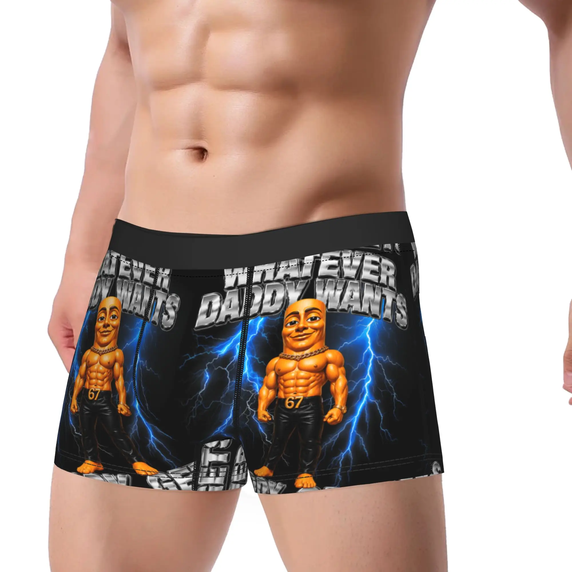 Whatever Daddy Wants Daddy Gets Underwear  Novelty Underpants Customs Shorts Briefs For Man Pouch Plus Size Boxer Shorts