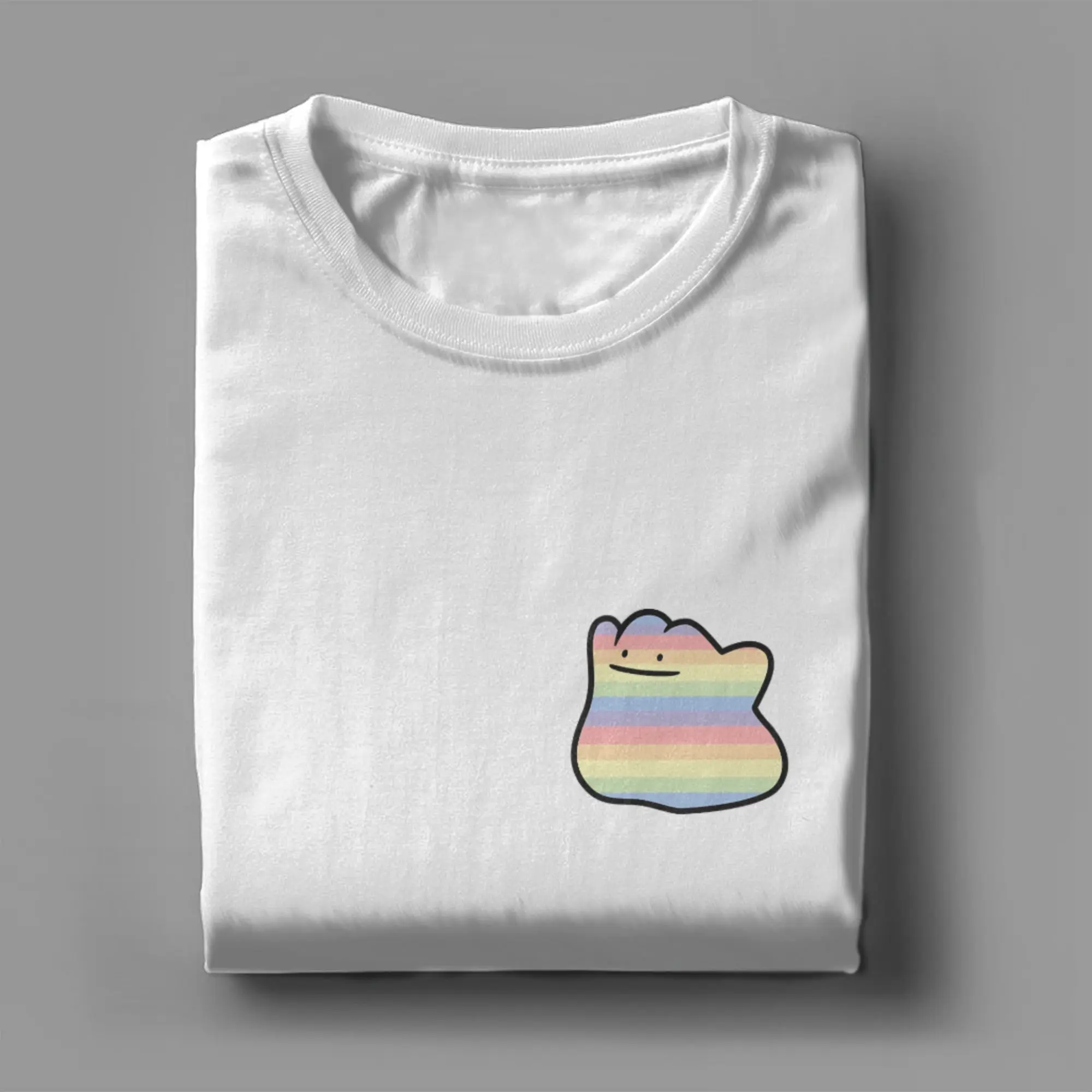 Männer Frauen Ditto Rainbow Pastel T-Shirt 100 % Baumwolle Kleidung Freizeit Kurzarm-T-Shirts mit Rundhalsausschnitt 4XL 5XL 6XL T-Shirts – Detail 2