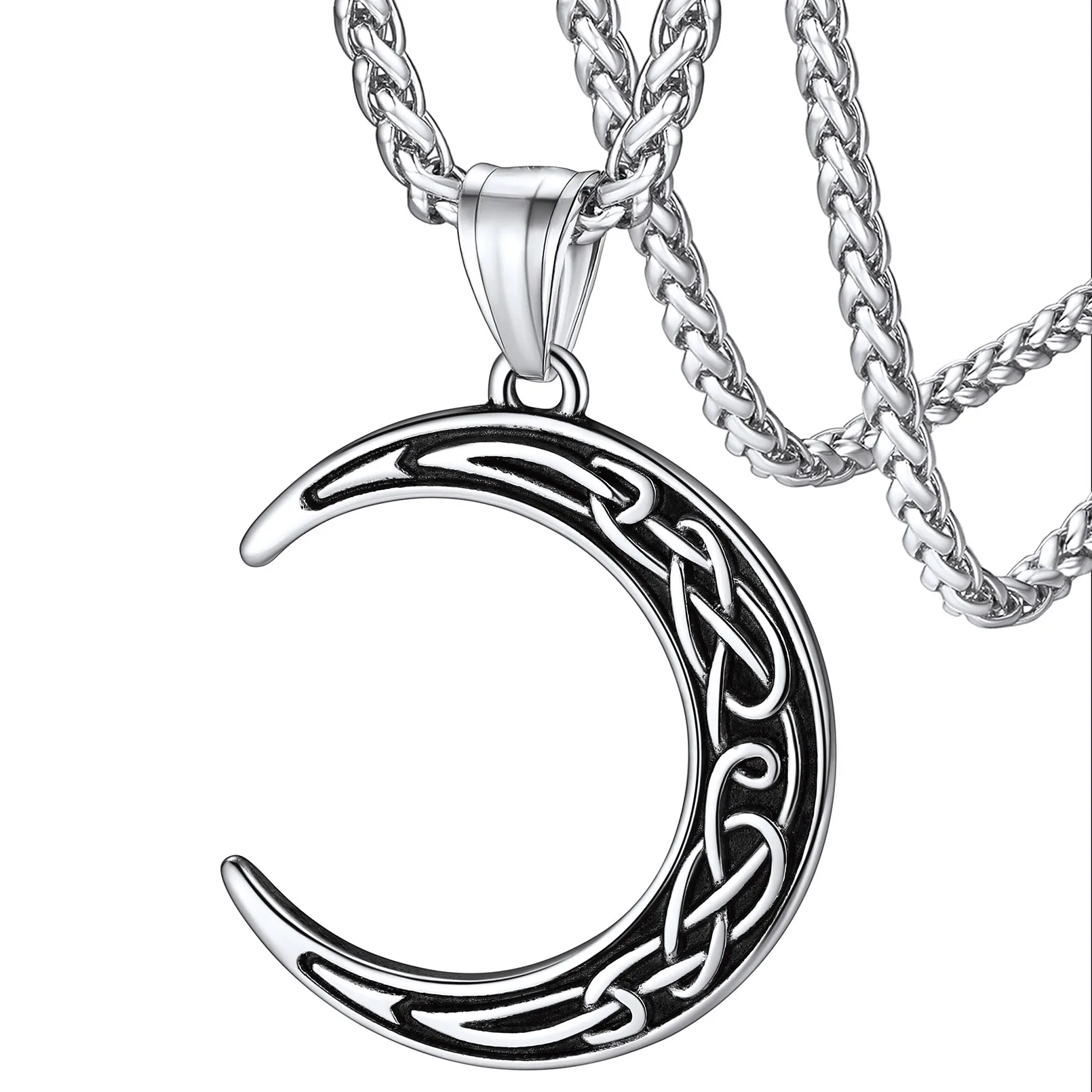 

ChainsPro Stainless Steel Cool Skull Jewelry with Norse Viking Runes Pendant Necklace for Men Woman CP778