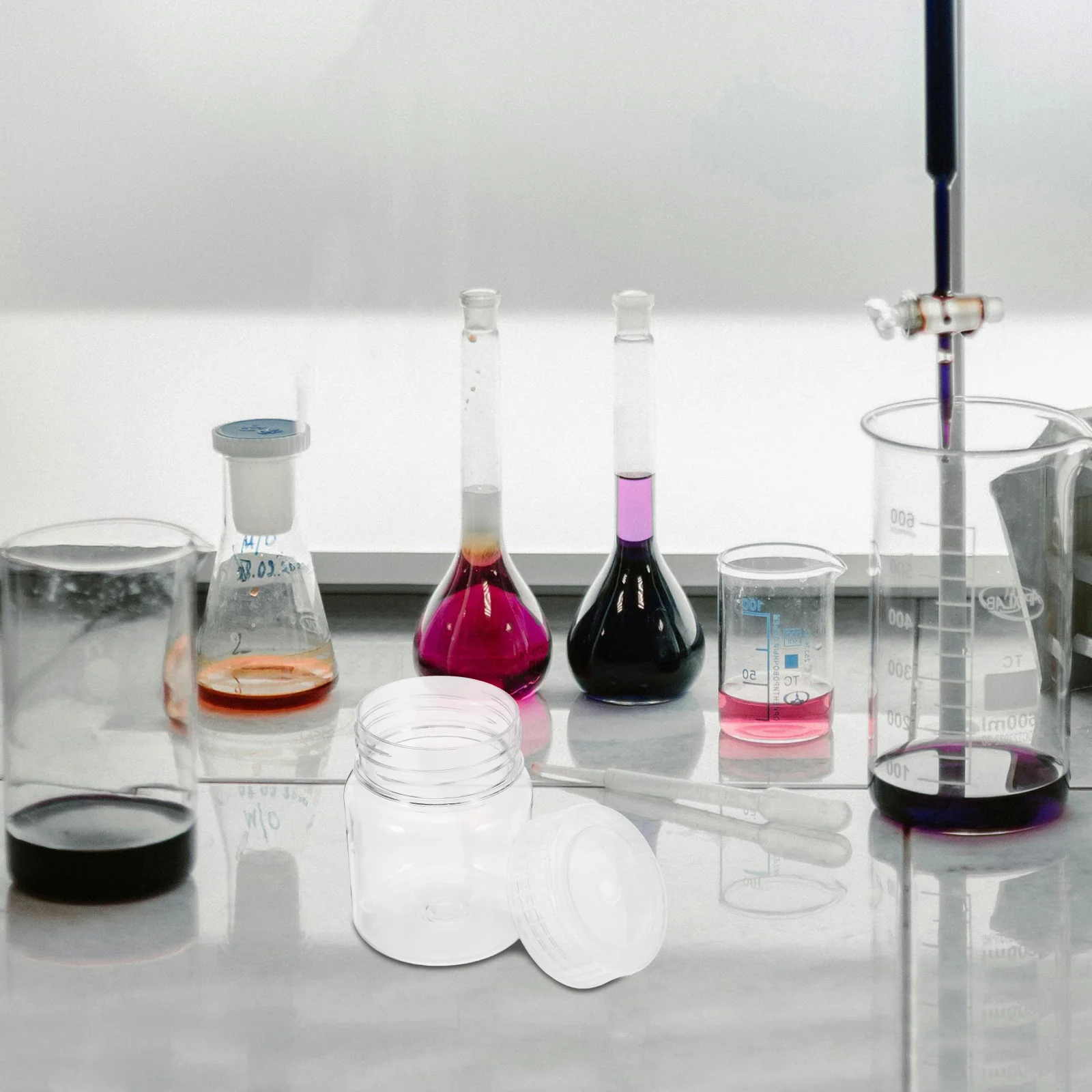 

4pcs 240Ml Wide Mouth Culture Bottles High Temperature Resistant Plastic Laboratory Sample Containers For Tissue Experiment