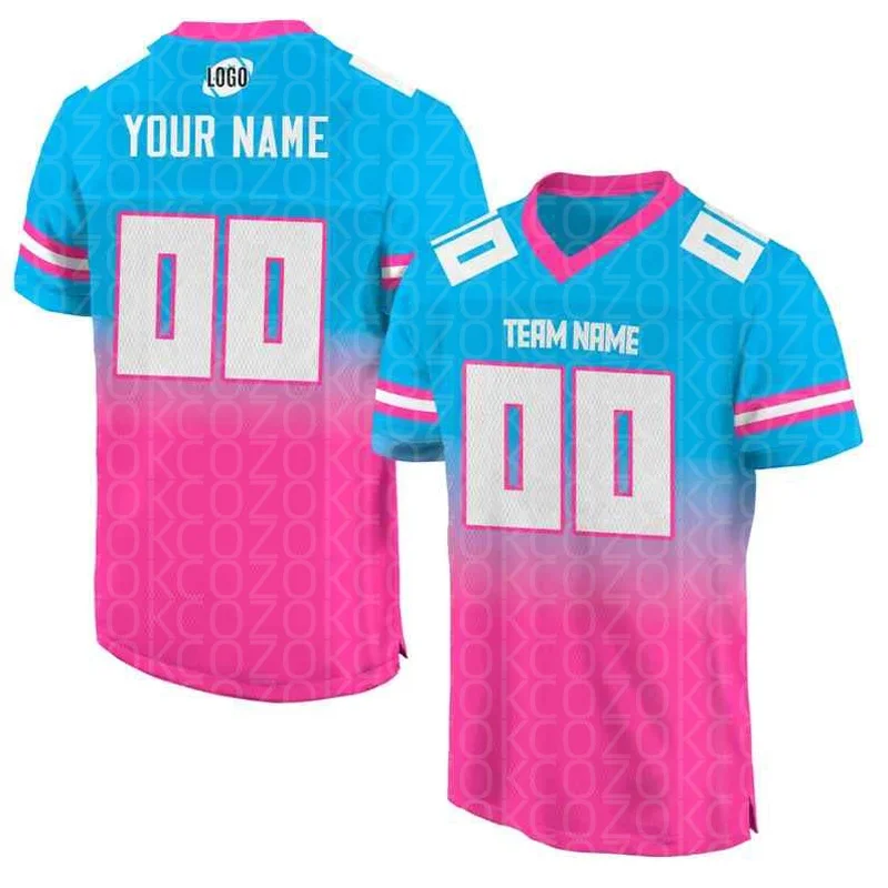 Custom Color Team Football Jersey for Men Women Football Short Sleeves T-shirts Athletic Tee Shirts